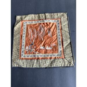 Vintage 1960s Hand Embroidered Silk Square Floral Chinese Panel Bird Design